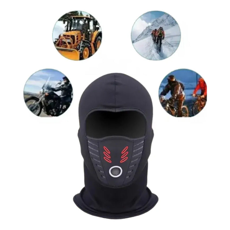 Balaclavas Micropolar Pasamontaña Mascara Proteccion Frio Negro Liso Standar Ajustable