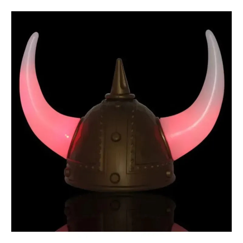 Gorro Casco Vikingo Accesorio Con Luz Cosplay Dorado Oscuro Vikingo