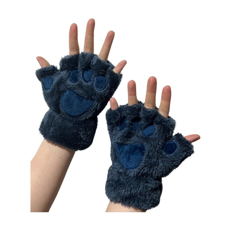 Guantes Sin Dedos Garritas De Gato Felpa Niñas