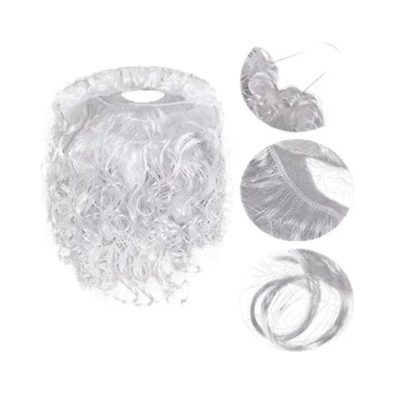 Barba Larga Blanca Aceesorio Para Disfraz Cosplay Blanca