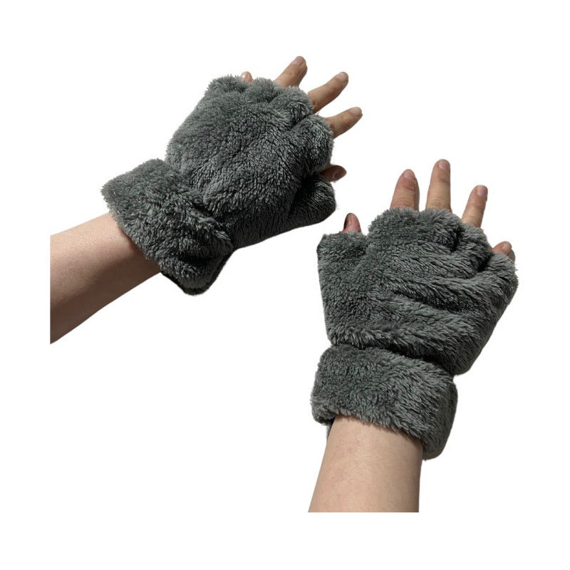 Guantes Sin Dedos Garritas De Gato Felpa Niñas