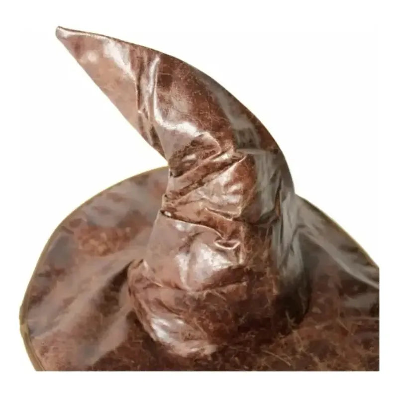 Sombrero Cónico De Bruja Y Hechicero De Cuero Sintético Marrón Para Adultos Y Niños