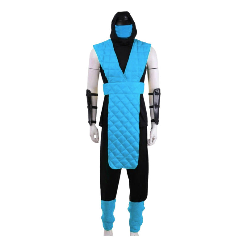 Disfraz De Sub Zero Mortal Kombat Adulto / Niño Cosplay Azul 10-12