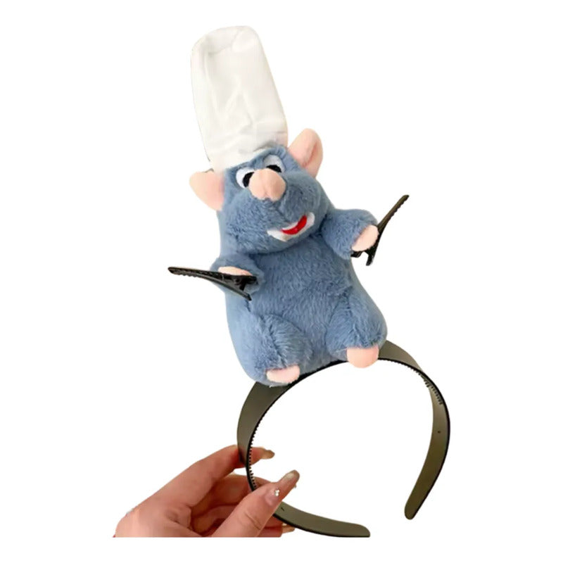 Cintillo Ratatouille Para Pelo Adorno Con Pinches Azul Acero