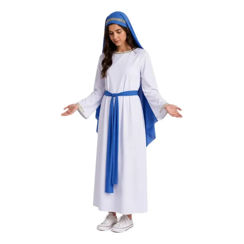 Disfraz Religioso Virgen Maria Mujer Cosplay Celeste M
