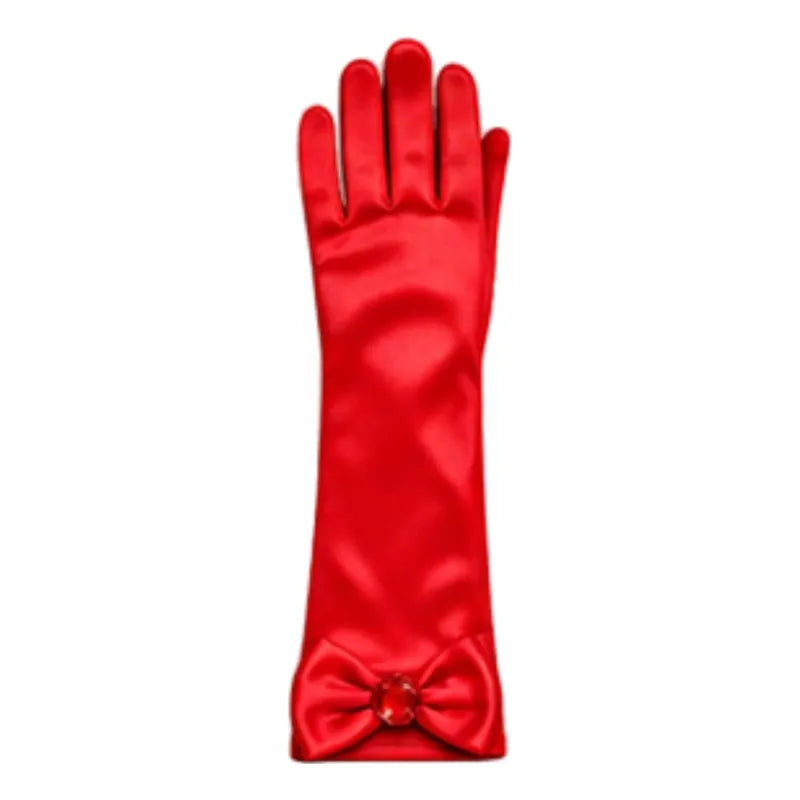 Guantes Princesa Lazo 30cm Niñas Para Cosplay Rojo