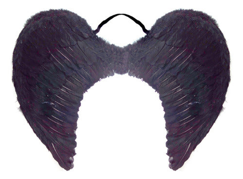 Disfraz Malefica Alas De Pluma Cuernos Tutu Mujer-niña
