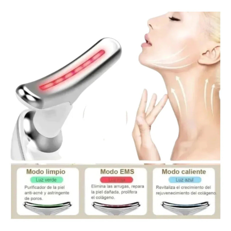 Masajeador Facial Reductor Papada Cuello Antiarrugas Negro-blanco
