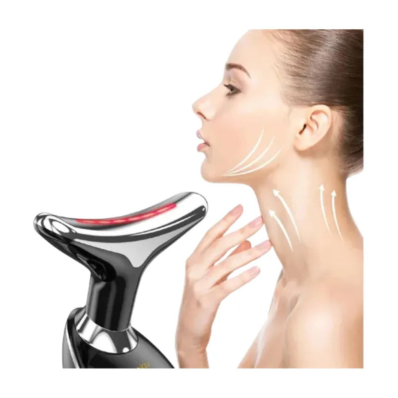 Masajeador Facial Reductor Papada Cuello Antiarrugas Negro-blanco