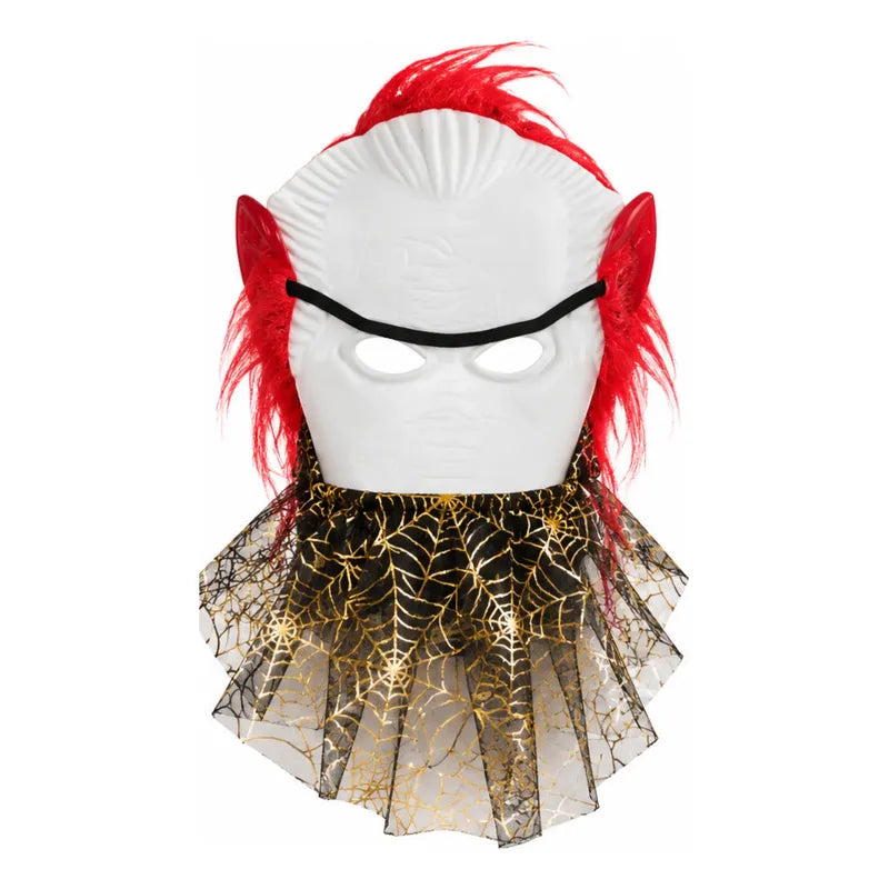 Mascara Payaso It Cuello Con Vuelo - Halloween Rojo/blaco Payaso It