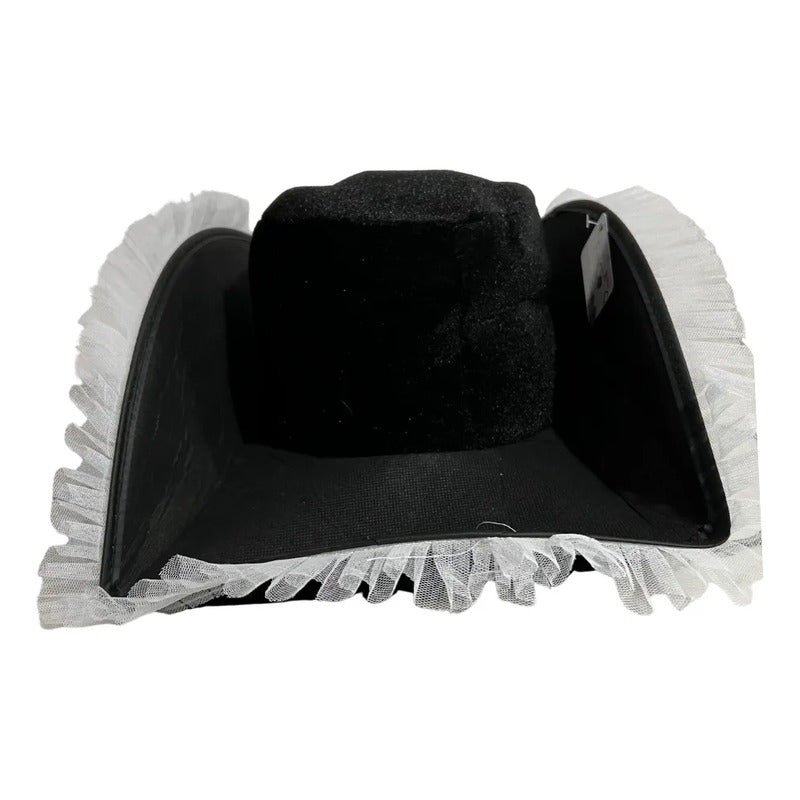 Sombrero Pirata Mujer Accesorio Cosplay Negro-blanco Standar Encajes