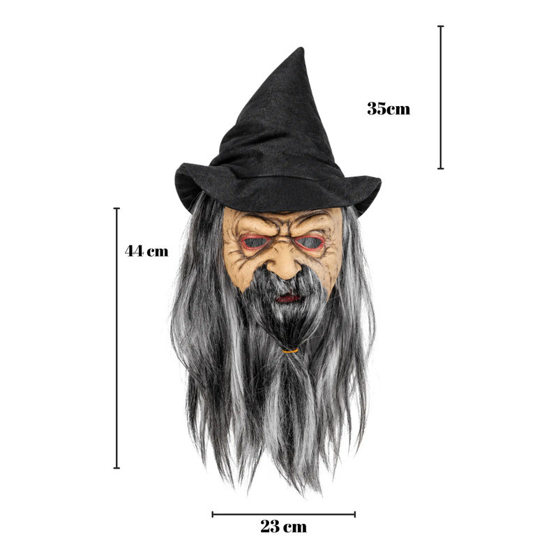 Máscara De Látex Hechicero Para Cosplay Gris Oscuro Hechicero