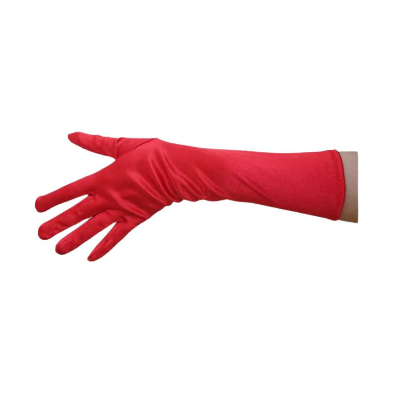 Guantes Largos Accesorio Cosplay Disfraz Halloween 34cm Rojo