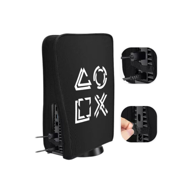 Funda Protectora Para Consola Ps5 Diseño Excluivo Antipolvo Negro Liso