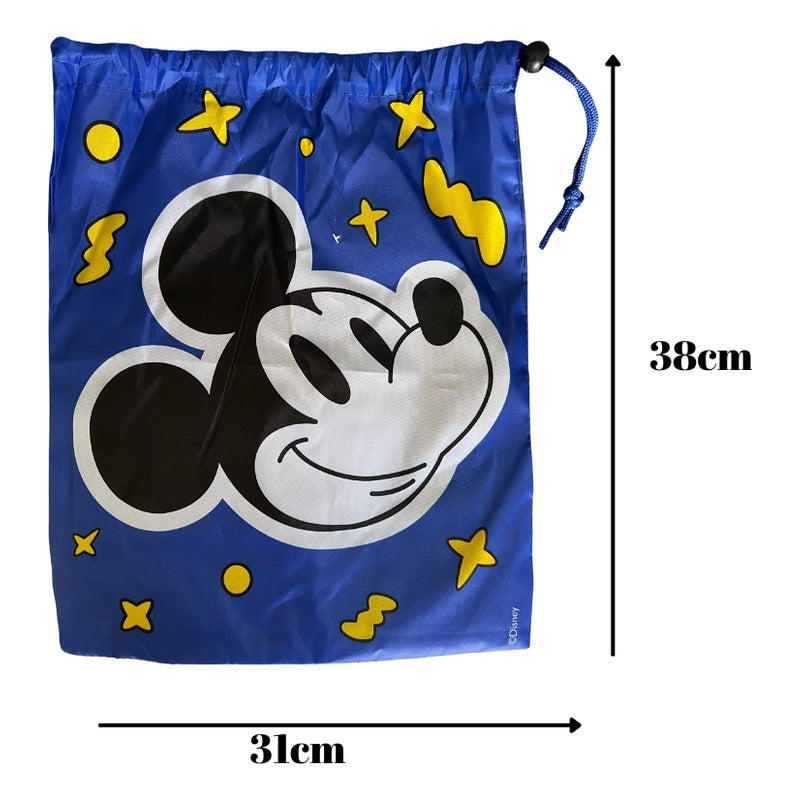 Bolsa De Genero Para Niños Párvulo + Toalla De Mano Algodon Azul Mickey