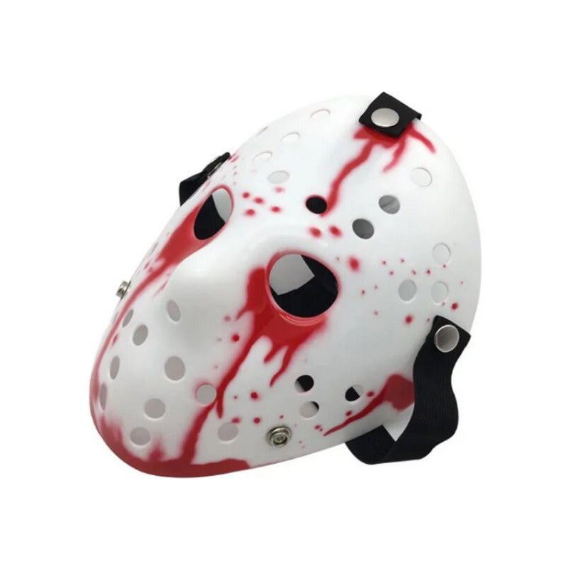 Set Jason Vorhees Máscara Sierra Terror Halloween Blanco
