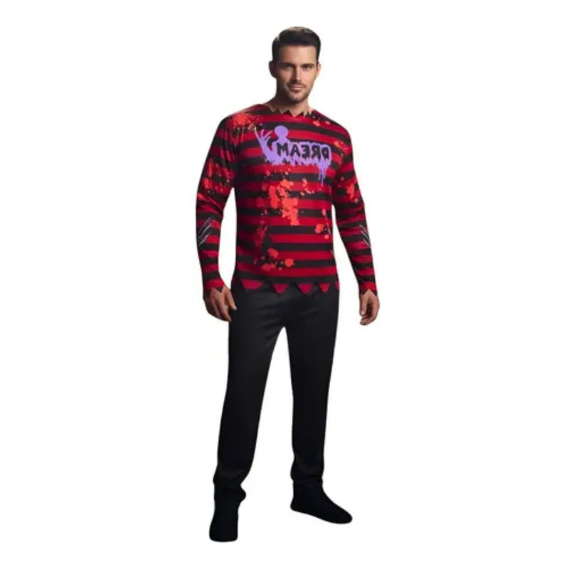 Disfraz Freddy Krueger Cosplay Halloween Adulto Rojo-negro M