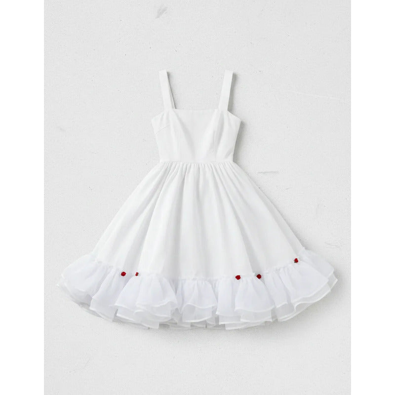 Falso Vestido Profesional  Mujer Fechas Patrias Blanco Lisa M