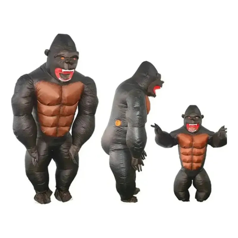 Disfraz Inflable De Gorila Niño Y Adulto Cafe Oscuro Adulto 160-190cm