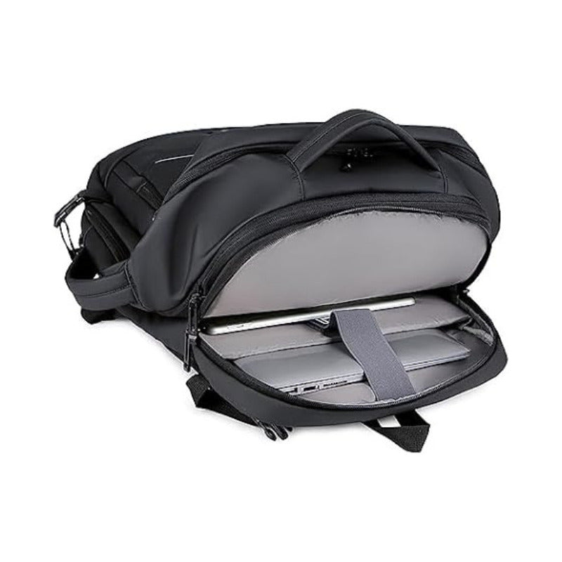 Mochila De Viaje Avión Multifuncional Gran Capacidad 35 Lts Negro Liso