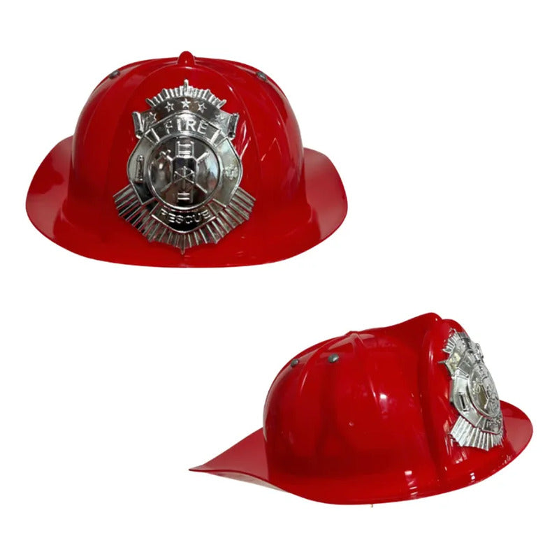 Disfraz De Bombero Niño Con Casco Y Accesorios Rojo 3-4