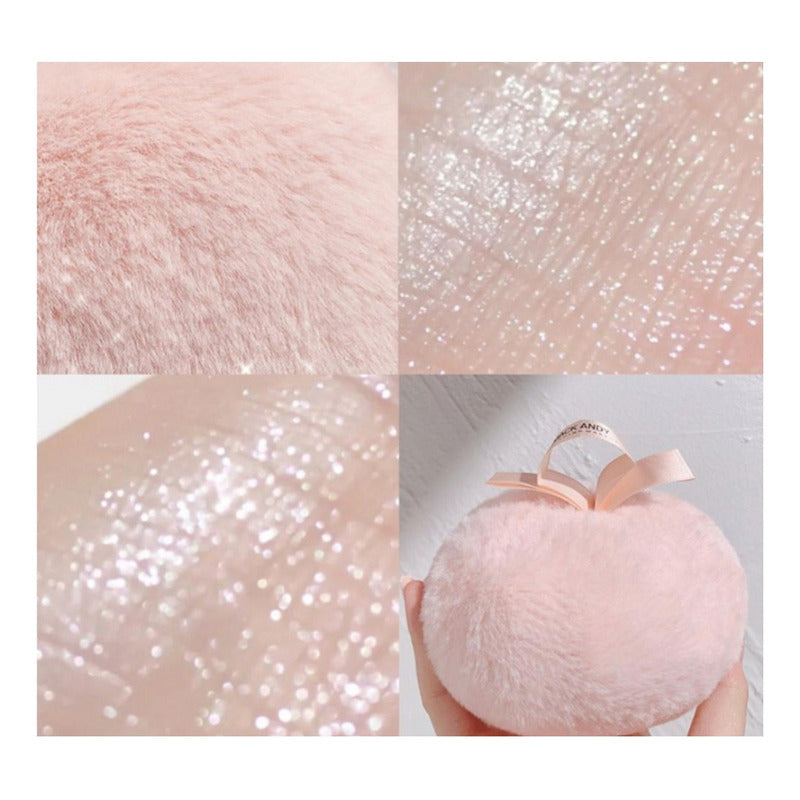 Esponja Pompon Polvo De Hadas Iluminador Rosa