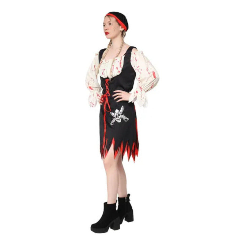 Disfraz Traje Pirata Mujer Cosplay Ngeo-rojo M