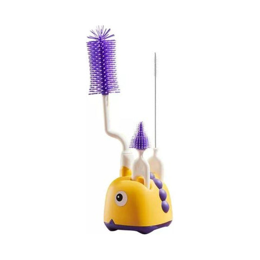 Set Cepillo De Silicona Limpiadores Mamadera Con Escurridor