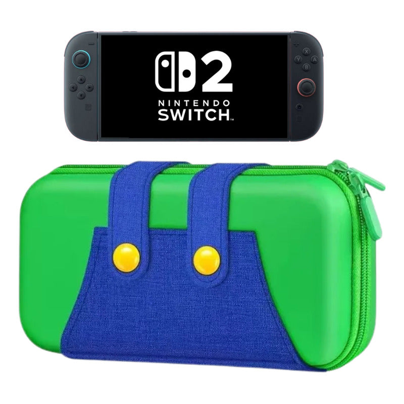 Estuche Protector Mario Luigi Compatible N Switch 2 Verde-luigi
