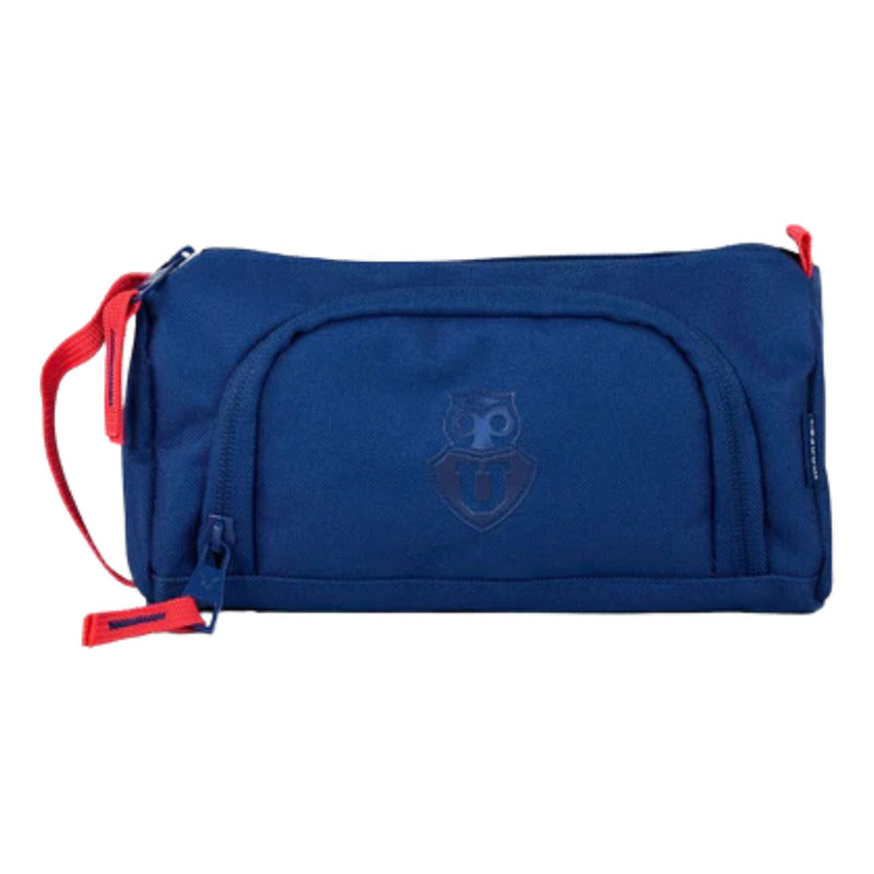 Estuche Escolar Moose De Poliéster Azul Con Doble Cierre Lisa