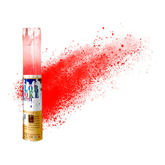 Cañón Lanza Humo Polvos De Colores 50cm Rojo