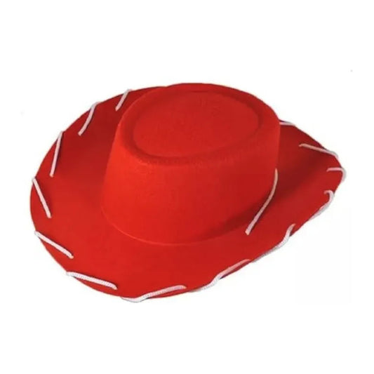 Sombrero Vaquerita Jessie Rojo Fiesta Niña/ Mujer Rojo Chica Lisa