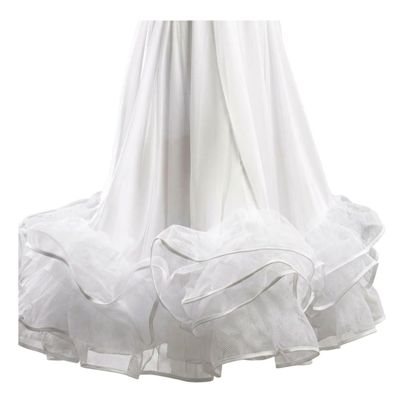 Falso 3 Capas Falda Para Vestido Mujer Cueca Blanco M