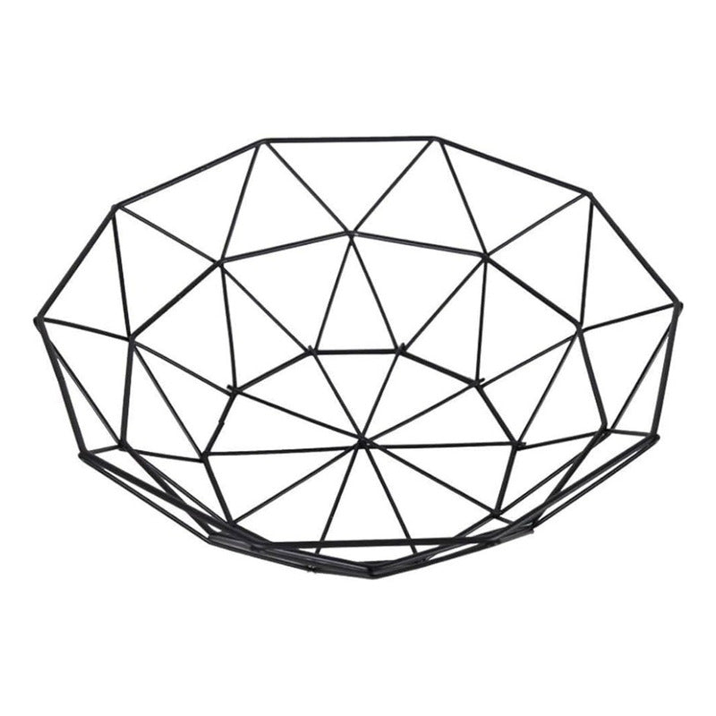 Cesta De Frutas Verduras Centro De Mesa Cocina Reja Amplia Negro