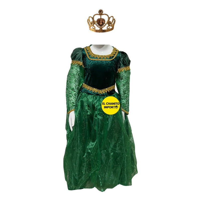 Disfraz Princesa Fiona Con Corona Para Niña
