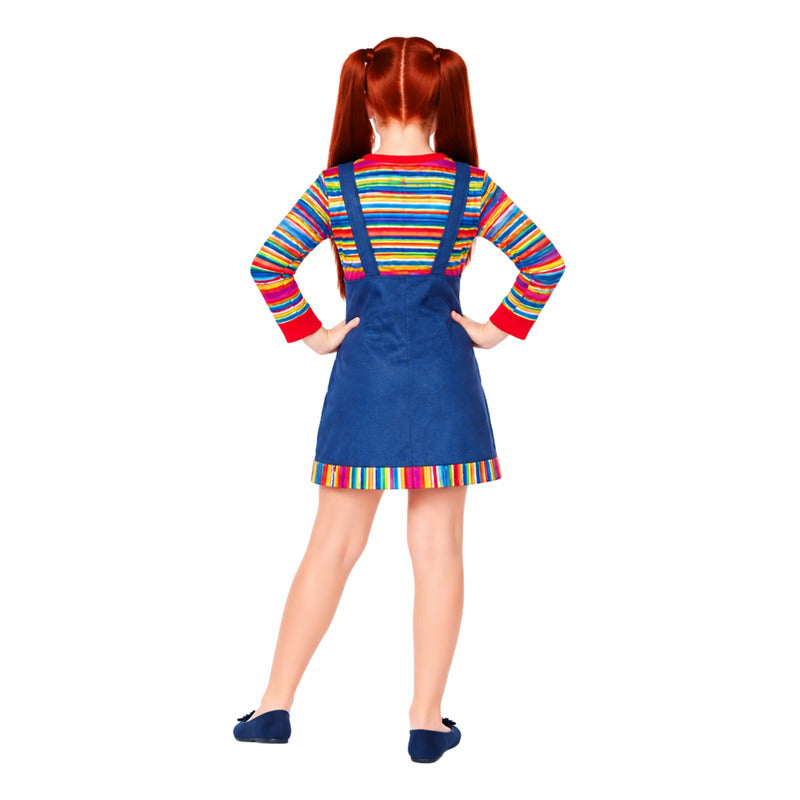 Disfraz De Chucky Niña Para Cosplay -halloween Azul 7-9