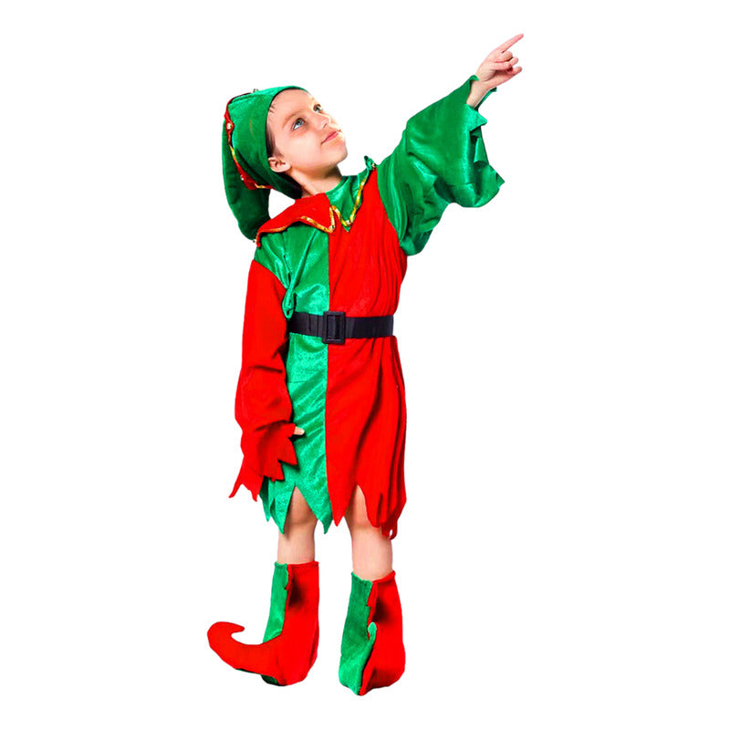 Disfraz Navideño De Elfa Niña 4-6 Verde