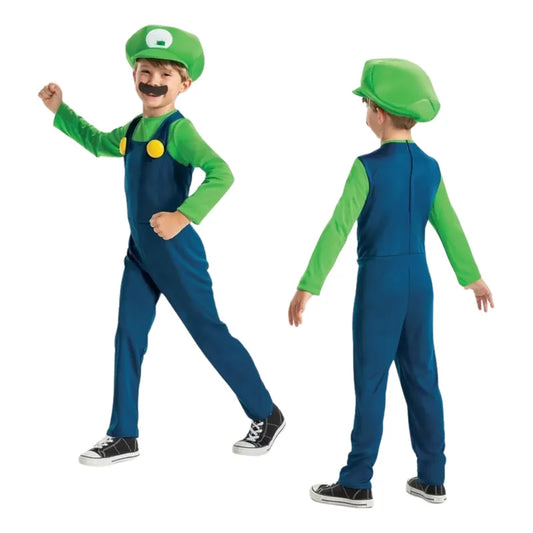 Disfraz De Mario Y Luigi Niños Para Cosplay Verde/luigi 7-8