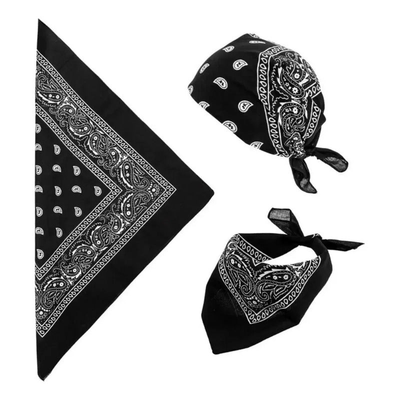 Sombrero Vaquero + Pañaleta Accesorio Concierto Cosplay Color Negro