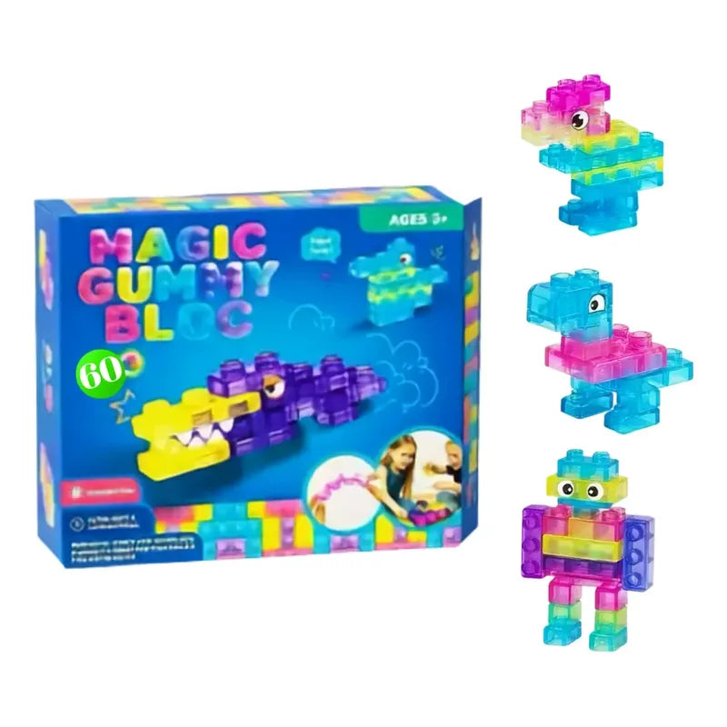 Juguete Bloques Goma Juguete Viral 60 Pzas 60 Multicolor