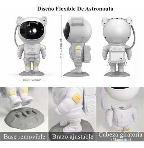Proyector De Estrella Galaxia Astronautas Lampara De Noche Color De La Estructura Blanco
