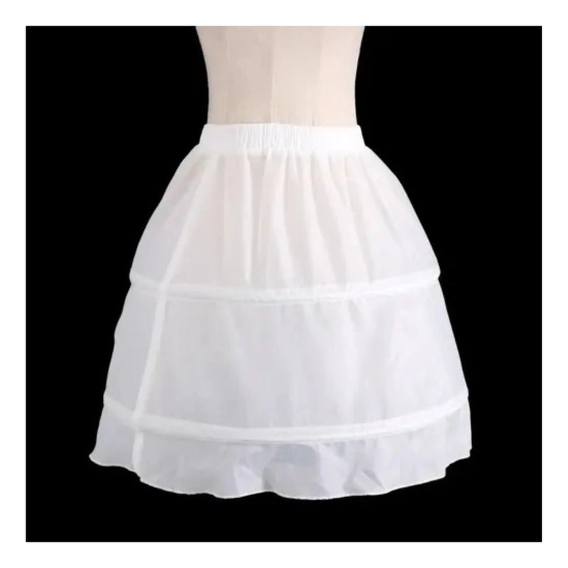 Falso Para Vestido Huasa China Niña Blanco 40