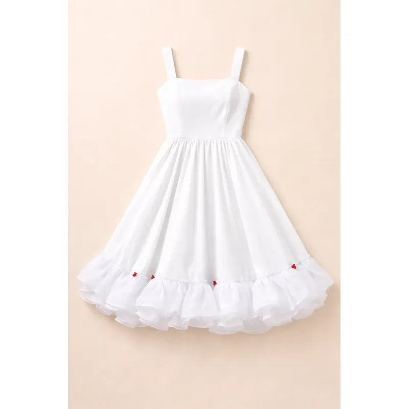Falso Vestido Competencia Mujer Fechas Patrias Blanco M