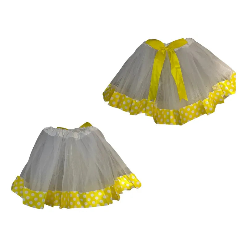 Falda Tutu Lunares Niña Amarillo Lunares Unica