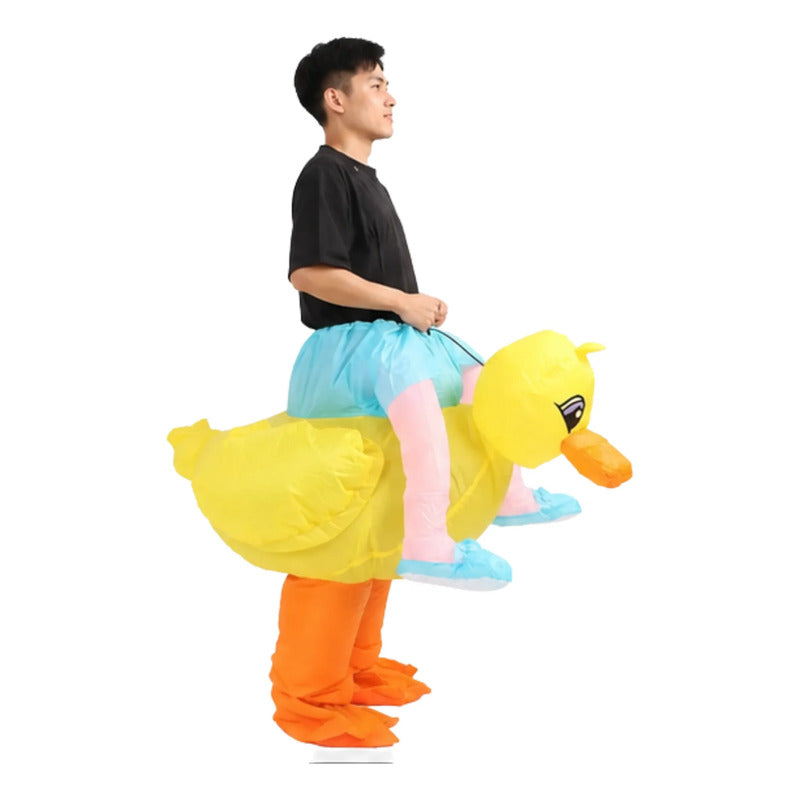 Disfraz Inflable De Pato Amarillo Adulto/ Infantil 160-190cm/adulto