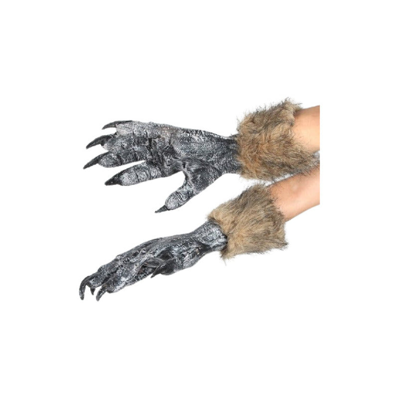 Guantes Garras De Lobo Para Disfraz Gris Oscuro
