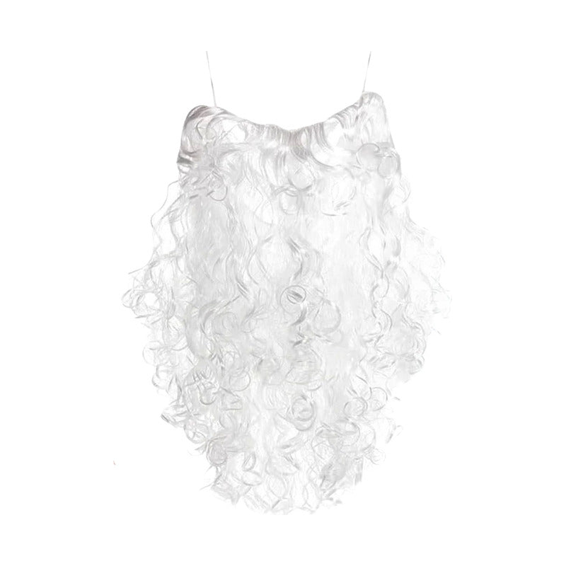 Barba Larga Blanca Aceesorio Para Disfraz Cosplay Blanca