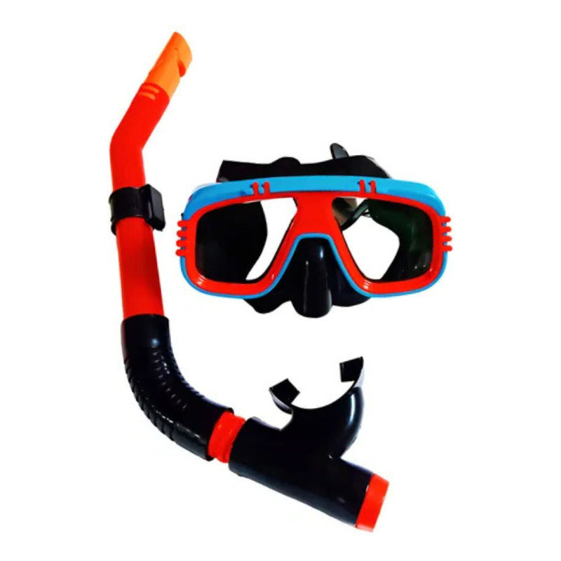 Gafas Buceo Visores De Snorkel Mascara Anti Niebla Rojo