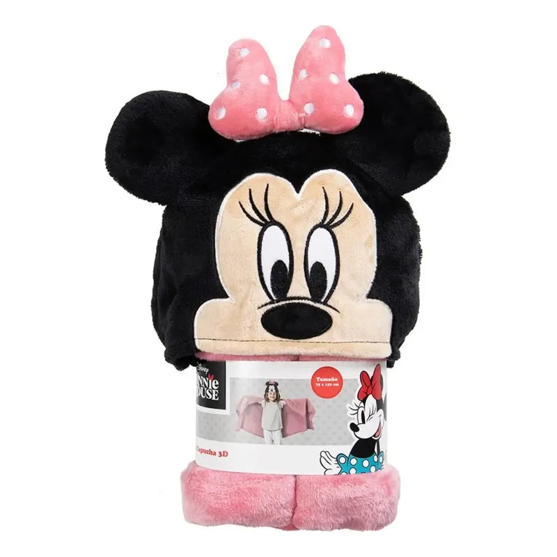 Manta Con Capucha 3d Para Niños Variedad De Diseños Minnie Rosa Claro