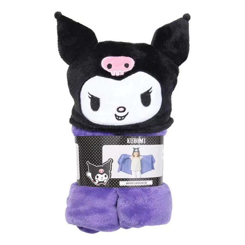Manta Con Capucha 3d Para Niños Variedad De Diseños Color Violeta Kuromi